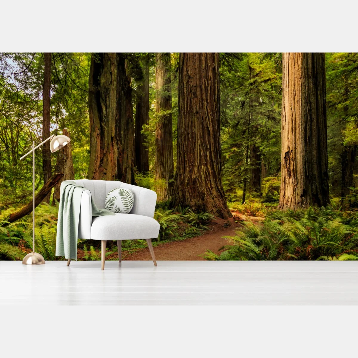 Papier peint promenade sous les séquoias de Californie – Wallnifity® Papier peint promenade sous les séquoias de Californie – Wallnifity®
