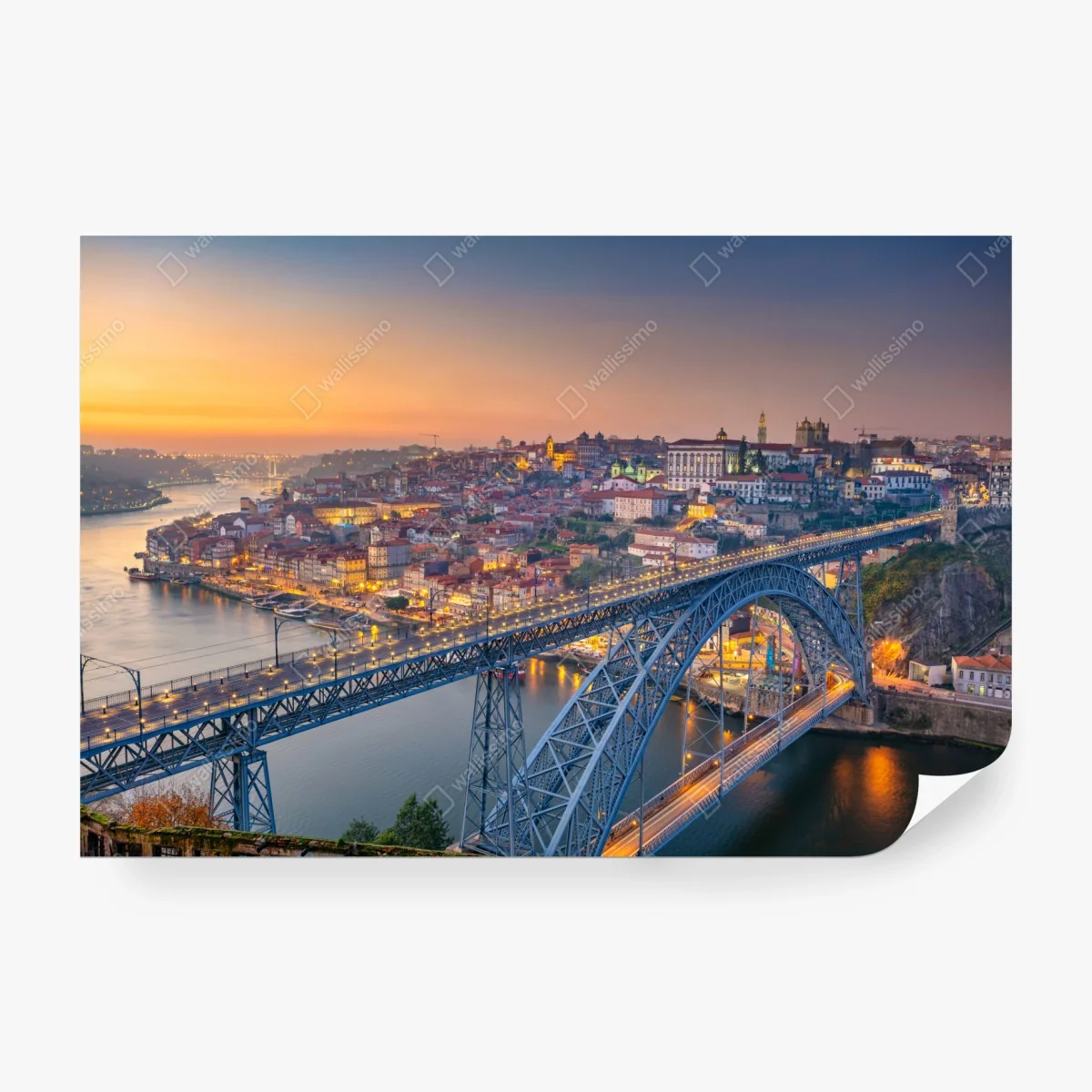 Papier peint coucher de soleil sur Porto et le pont Dom Luís – Wallnifity® Papier peint coucher de soleil sur Porto et le pont Dom Luís – Wallnifity®
