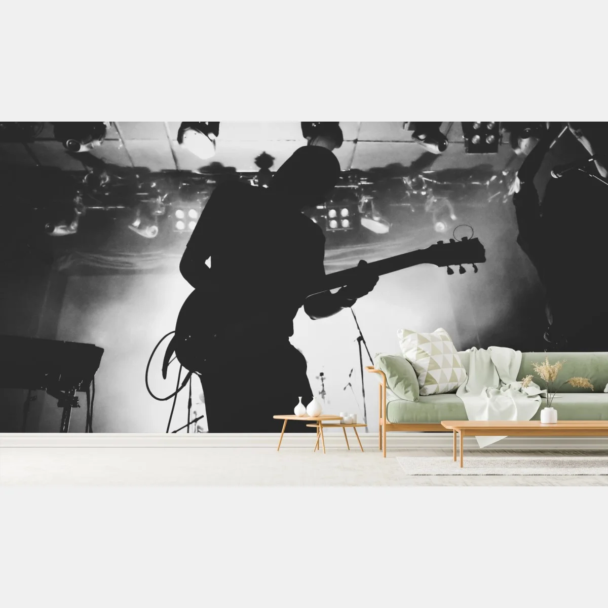 Papier peint silhouette de guitariste en concert – Wallnifity® Papier peint silhouette de guitariste en concert – Wallnifity®