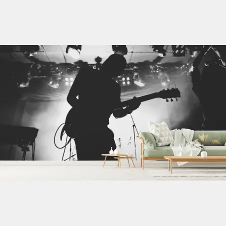 Papier peint silhouette de guitariste en concert – Wallnifity®