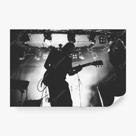 Papier peint silhouette de guitariste en concert – Wallnifity®