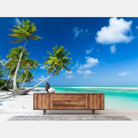 Papier peint rêve de plage tropicale aux palmiers – Wallnifity®