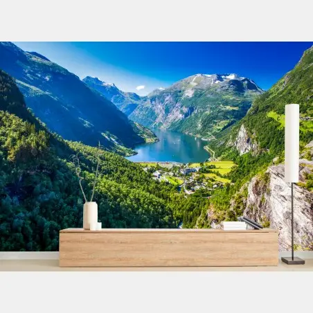 Papier peint paysage panoramique du Geirangerfjord – Wallnifity®