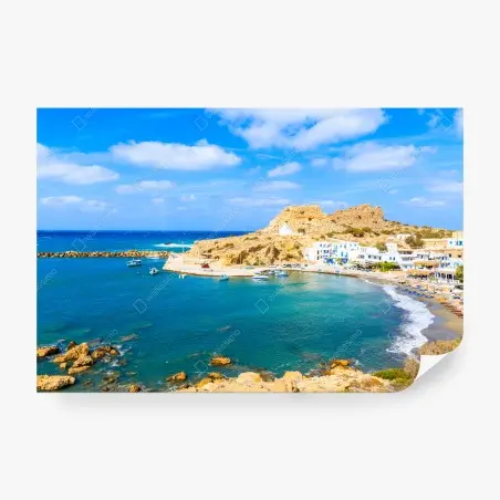 Papier peint paysage côtier de Finiki, Karpathos, Grèce – Wallnifity®