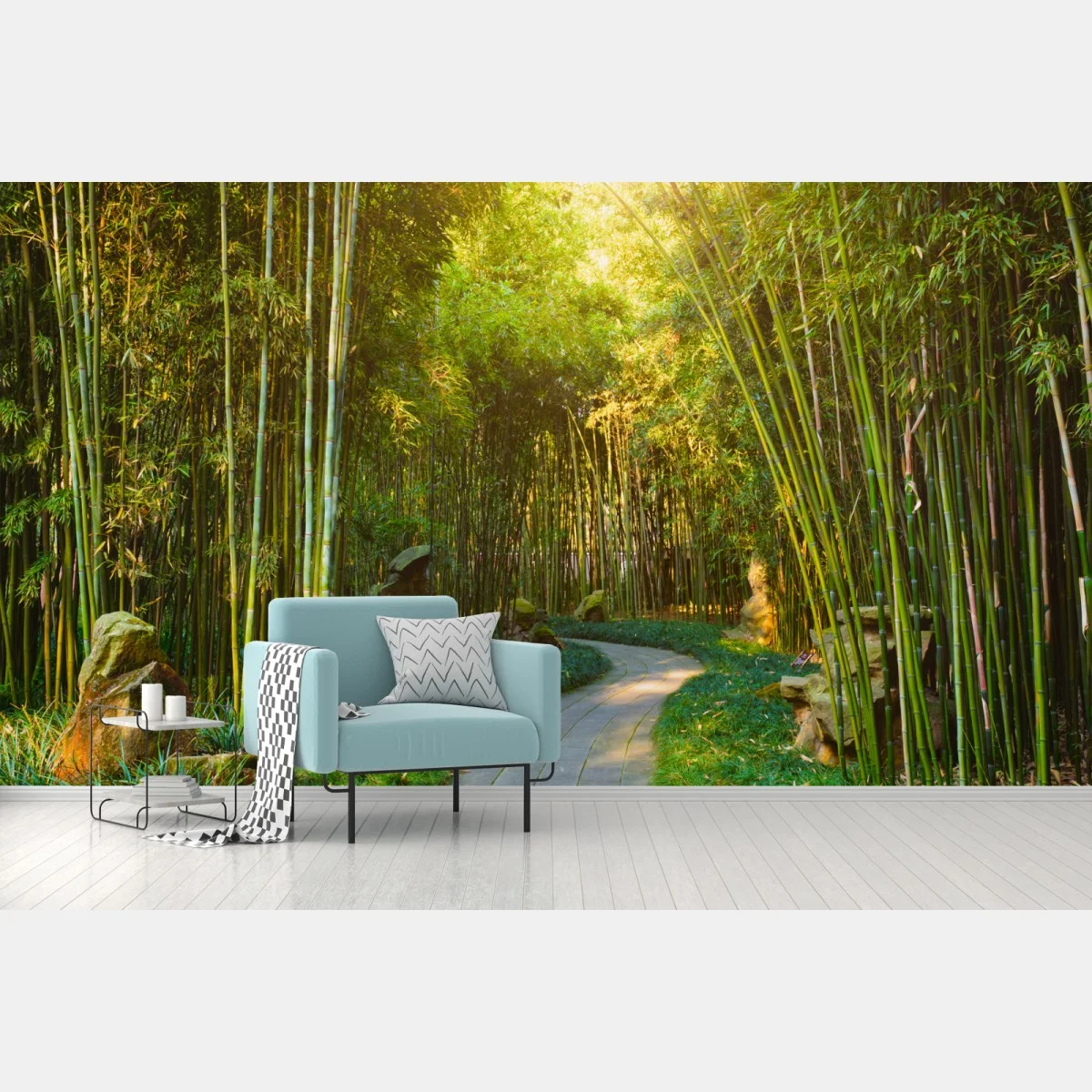 Papier peint sentier paisible dans une forêt de bambous – Wallnifity® Papier peint sentier paisible dans une forêt de bambous – Wallnifity®