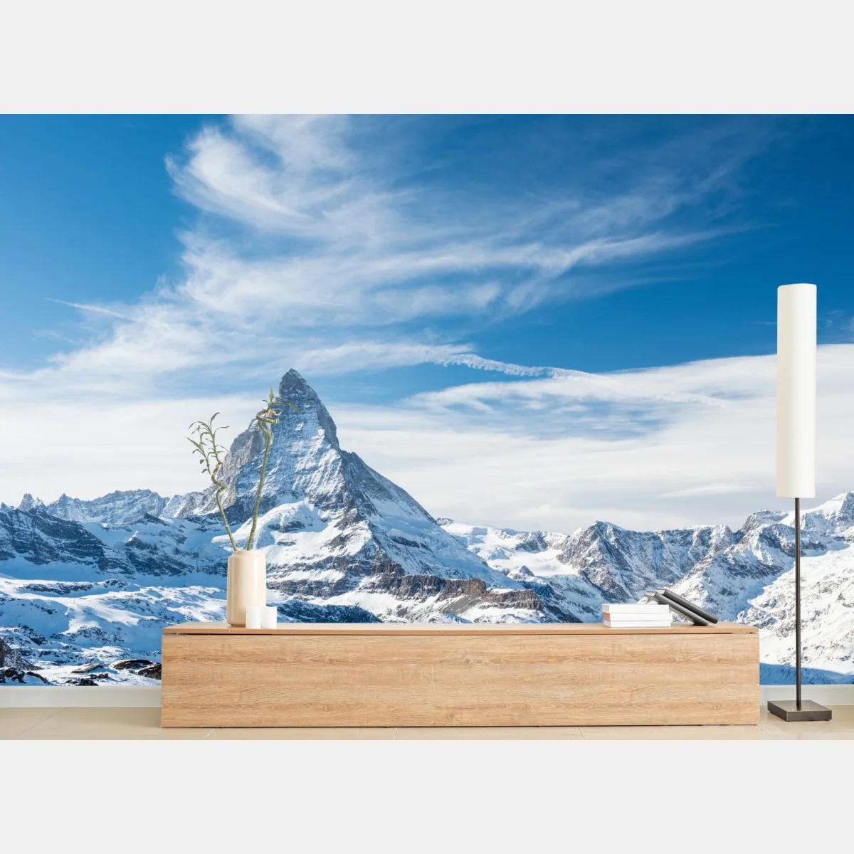 Papier peint paysage alpin du Cervin sous un ciel bleu – Wallnifity® Papier peint paysage alpin du Cervin sous un ciel bleu – Wallnifity®