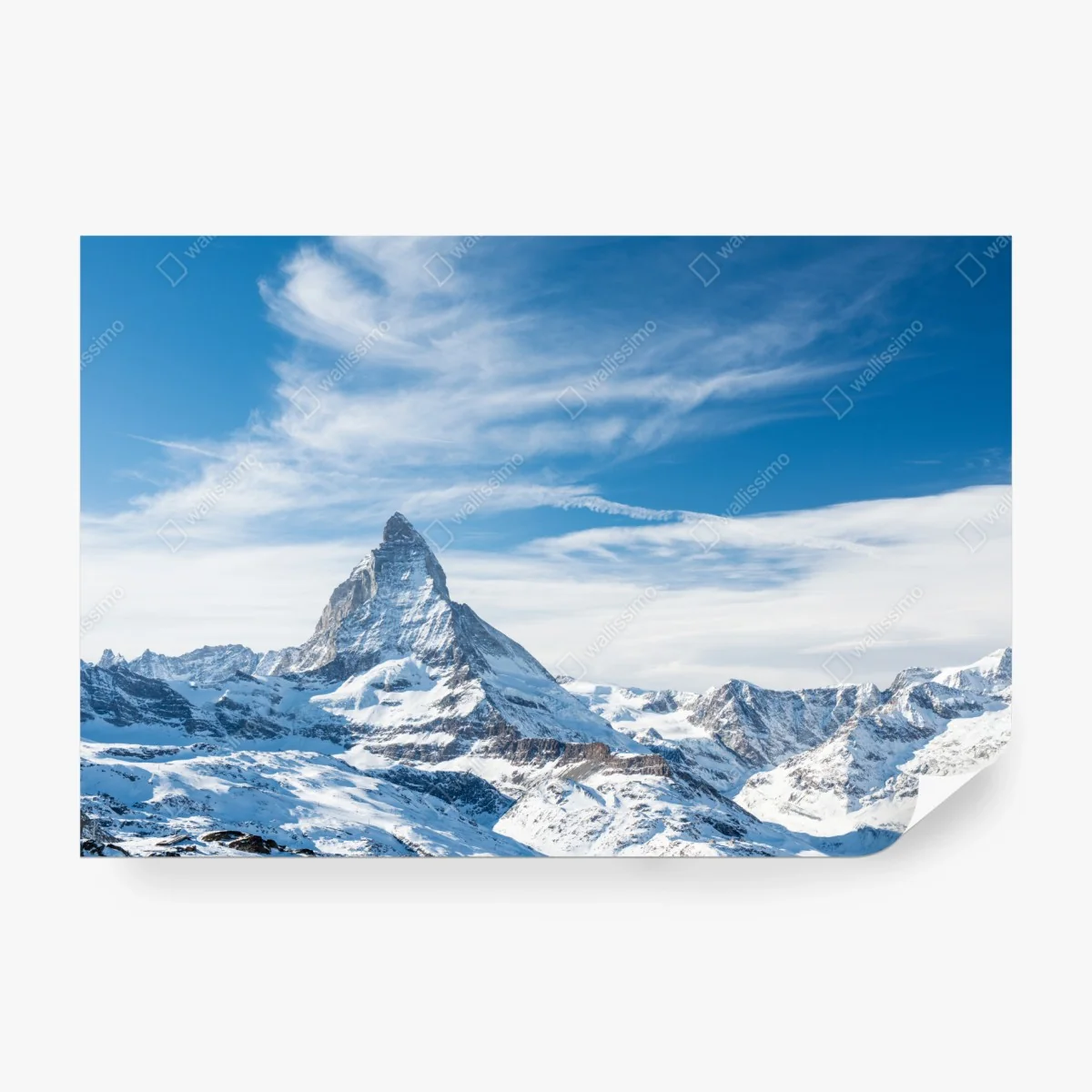Papier peint paysage alpin du Cervin sous un ciel bleu – Wallnifity® Papier peint paysage alpin du Cervin sous un ciel bleu – Wallnifity®