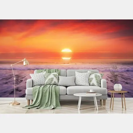 Papier peint coucher de soleil sur la plage – Wallnifity®