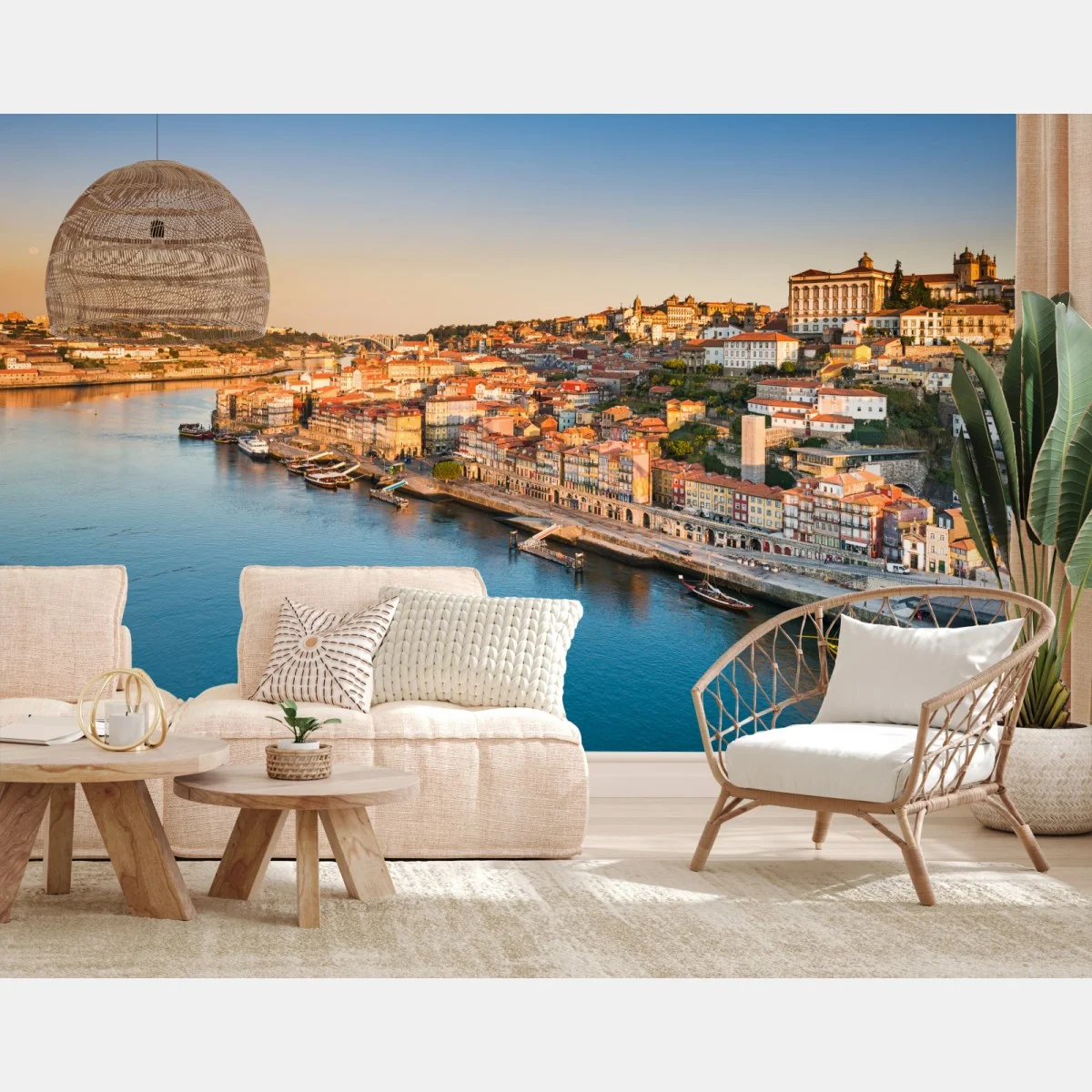 Papier peint panorama de Porto au coucher de soleil – Wallnifity® Papier peint panorama de Porto au coucher de soleil – Wallnifity®
