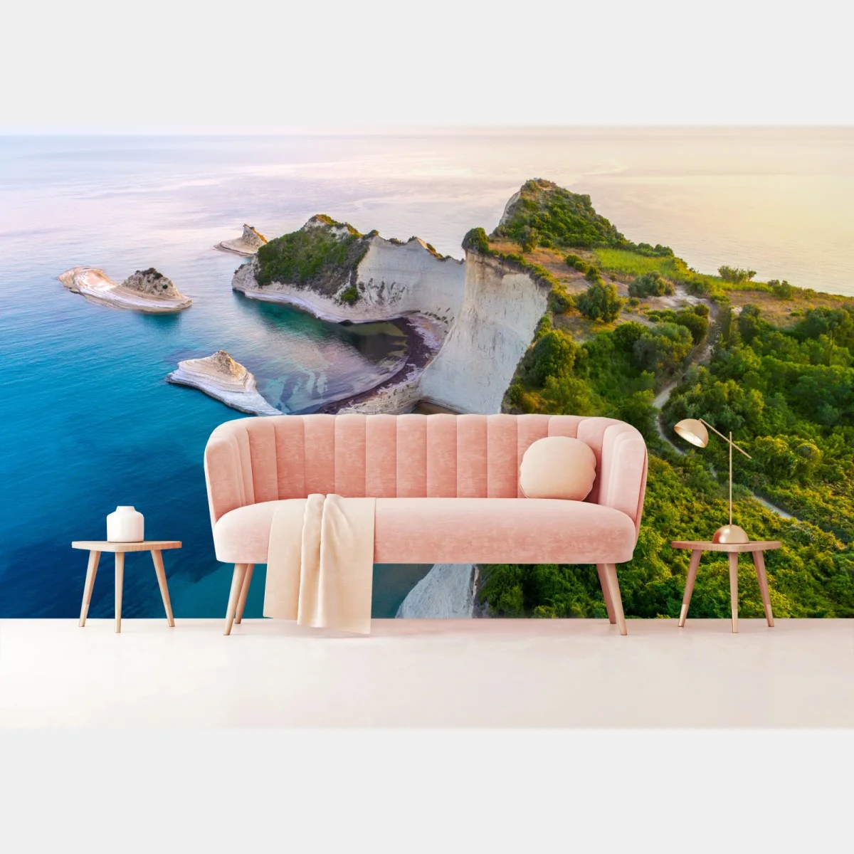 Papier peint falaise blanche et criques turquoise au bord de la mer – Wallnifity® Papier peint falaise blanche et criques turquoise au bord de la mer – Wallnifity®