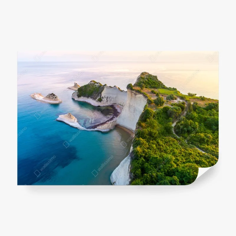 Papier peint falaise blanche et criques turquoise au bord de la mer – Wallnifity® Papier peint falaise blanche et criques turquoise au bord de la mer – Wallnifity®