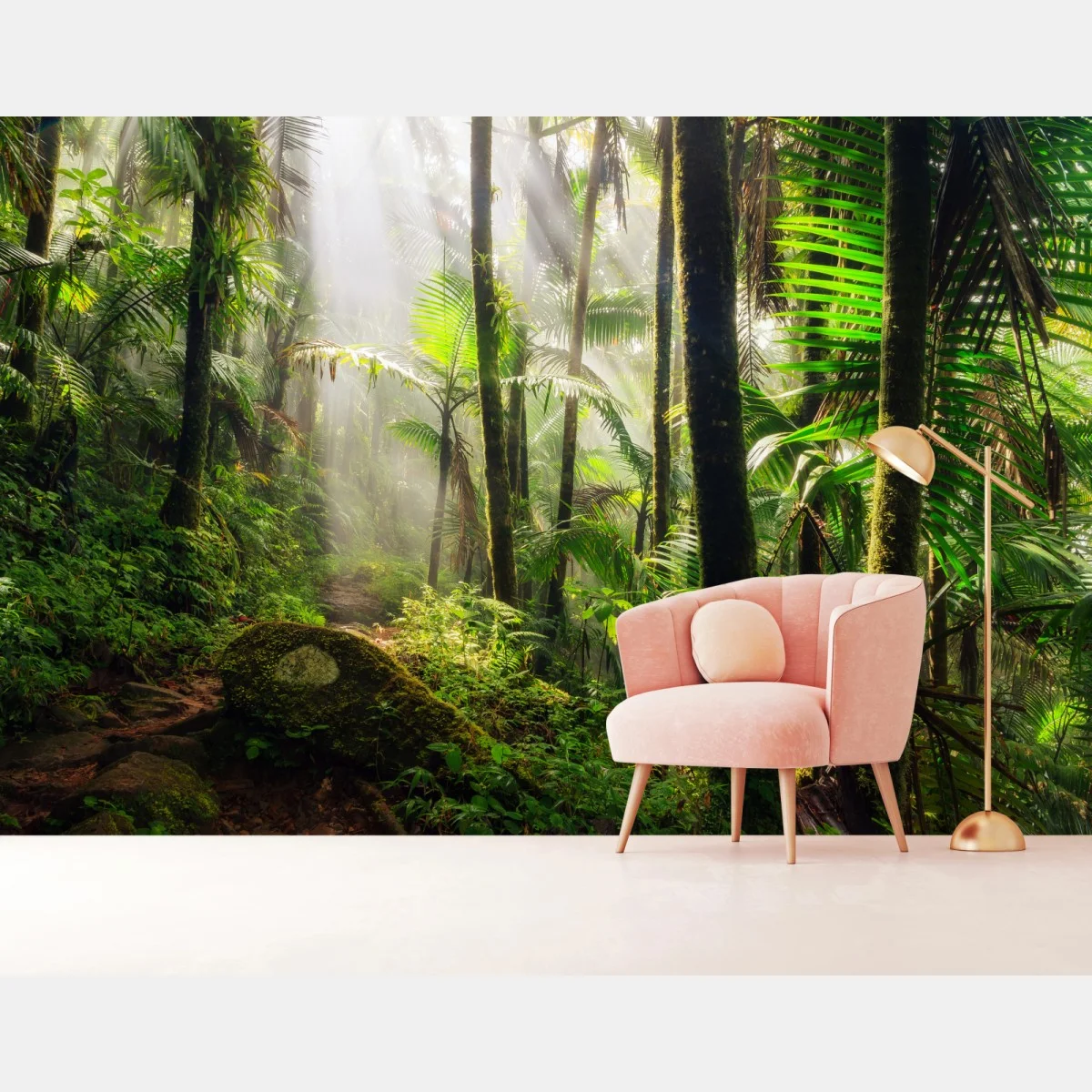 Papier peint sentier lumineux dans la forêt tropicale – Wallnifity® Papier peint sentier lumineux dans la forêt tropicale – Wallnifity®