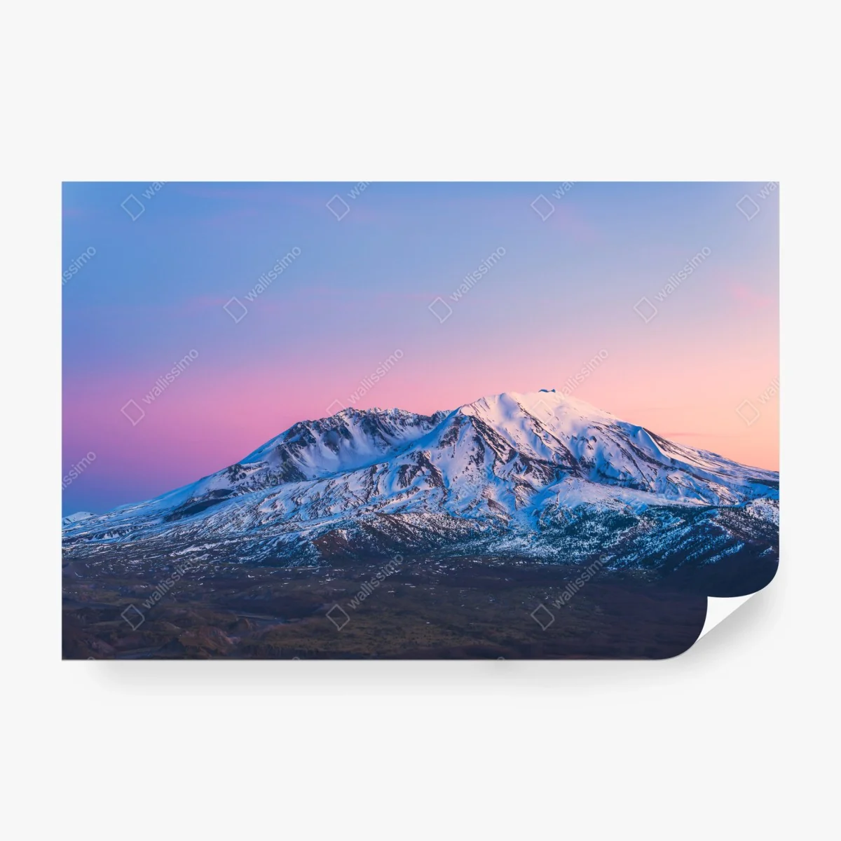 Papier peint paysage enneigé de Mount St. Helens au crépuscule – Wallnifity®