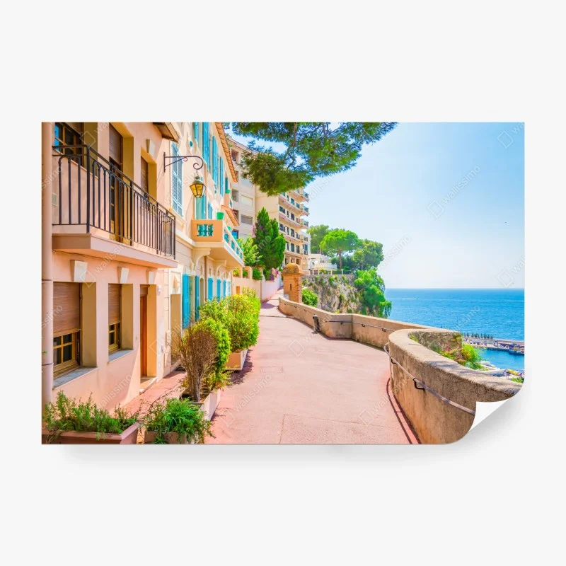 Papier peint balade côtière aux façades pastel – Wallnifity® Papier peint balade côtière aux façades pastel – Wallnifity®