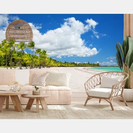 Papier peint paradis de palmiers à Punta Cana – Wallnifity®
