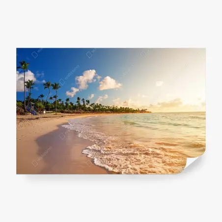 Papier peint coucher de soleil tropical sur la plage – Wallnifity®