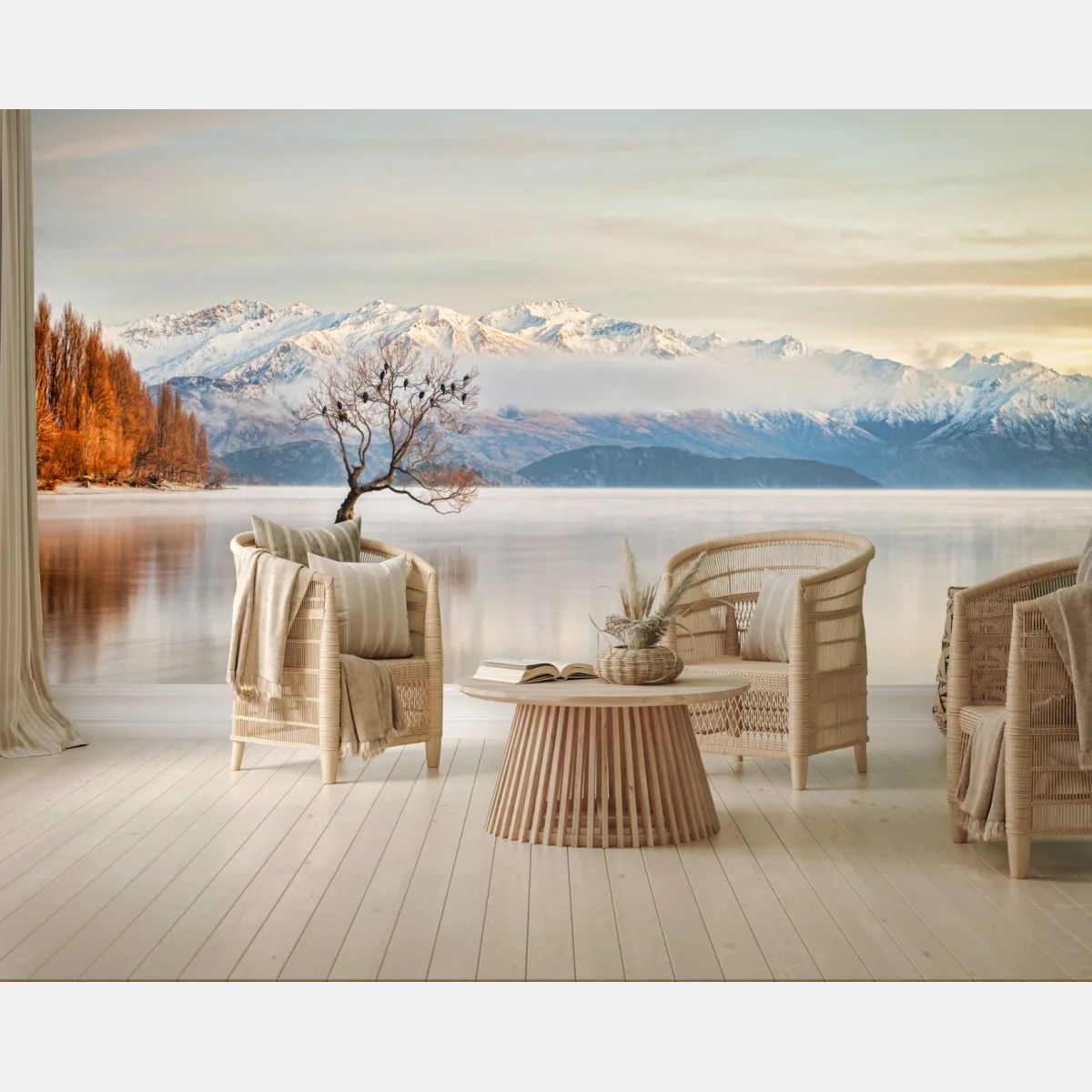 Papier peint arbre solitaire sur le lac Wanaka en hiver – Wallnifity® Papier peint arbre solitaire sur le lac Wanaka en hiver – Wallnifity®