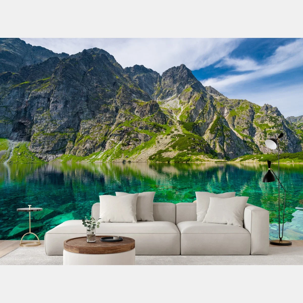 Papier peint reflet émeraude des montagnes de Czarny Staw – Wallnifity® Papier peint reflet émeraude des montagnes de Czarny Staw – Wallnifity®