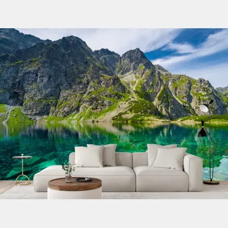Papier peint reflet émeraude des montagnes de Czarny Staw – Wallnifity®
