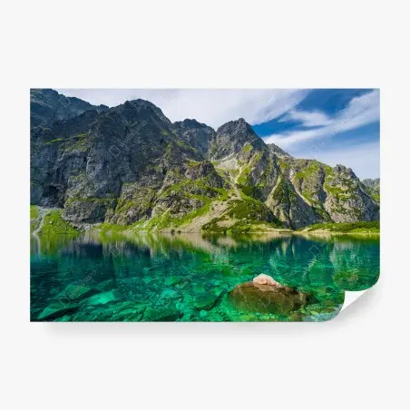 Papier peint reflet émeraude des montagnes de Czarny Staw – Wallnifity®