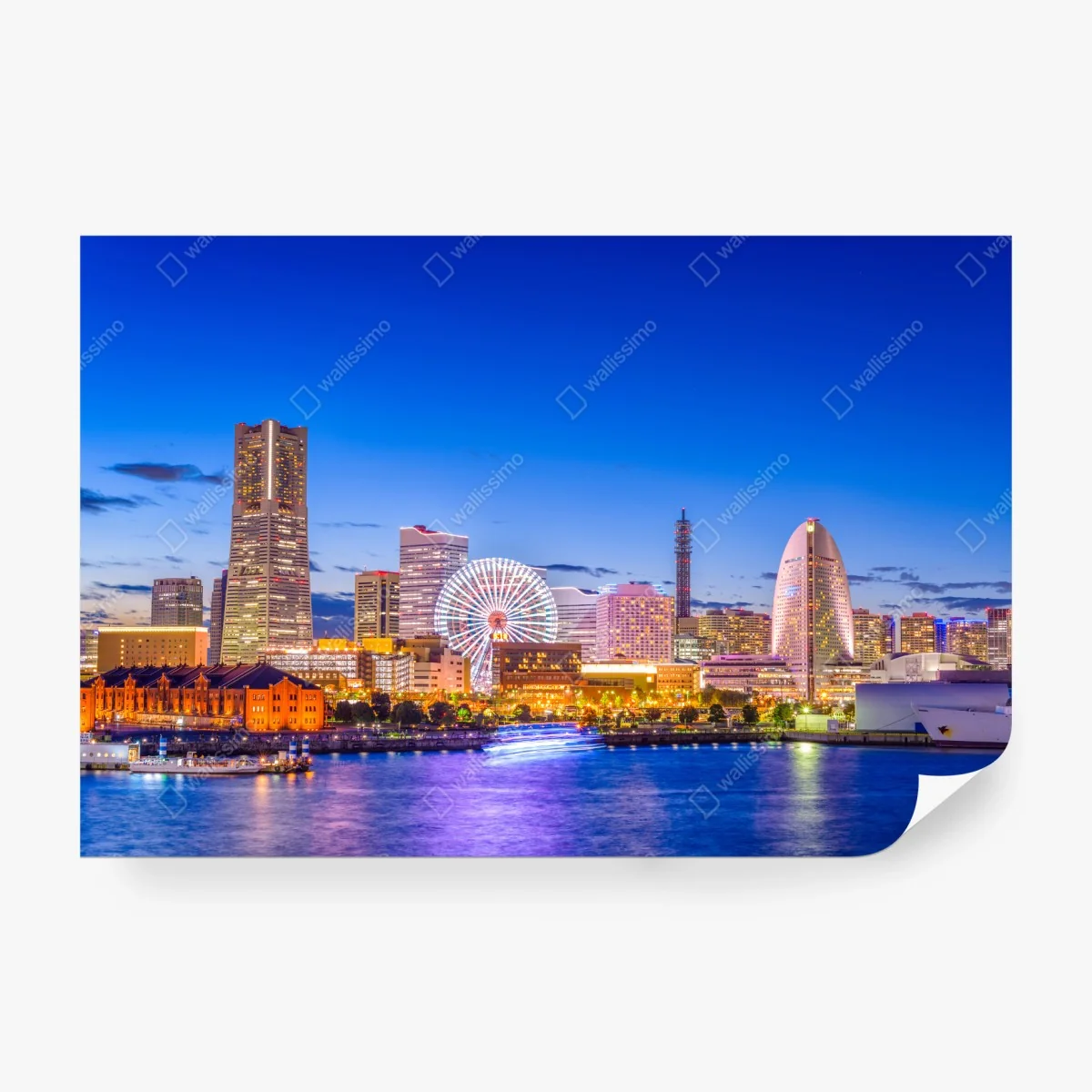 Papier peint coucher de soleil sur la baie de Yokohama – Wallnifity® Papier peint coucher de soleil sur la baie de Yokohama – Wallnifity®