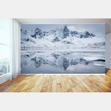 Papier peint reflets glacés du fjord norvégien – Wallnifity®