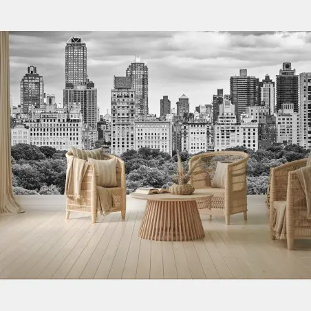 Papier peint horizon en noir et blanc de l'Upper East Side, Manhattan – Wallnifity®