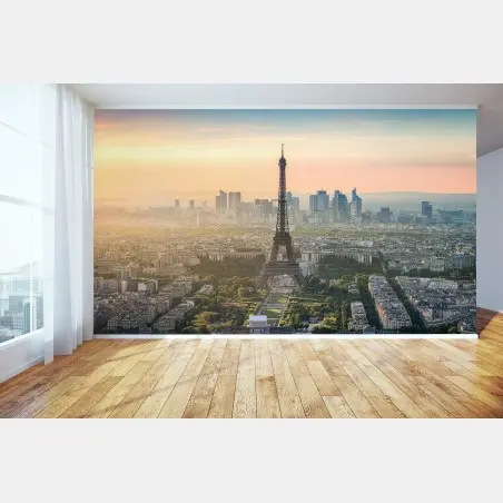 Papier peint coucher de soleil sur la Tour Eiffel à Paris – Wallnifity®
