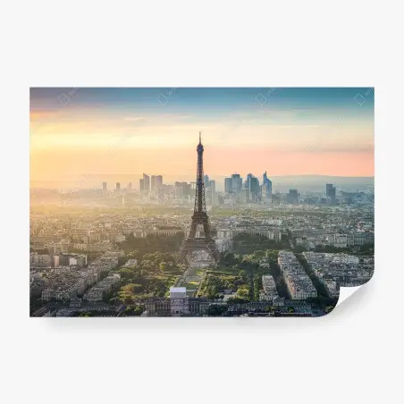 Papier peint coucher de soleil sur la Tour Eiffel à Paris – Wallnifity®