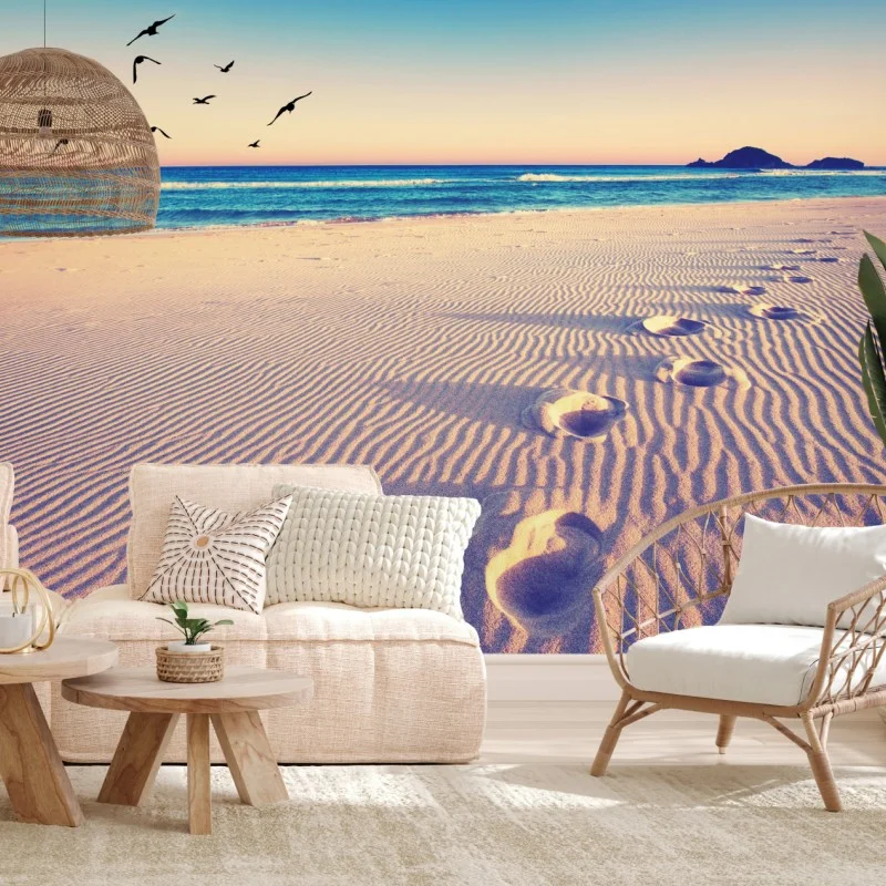 Papier peint empreintes magiques sur le sable – Wallnifity® Papier peint empreintes magiques sur le sable – Wallnifity®