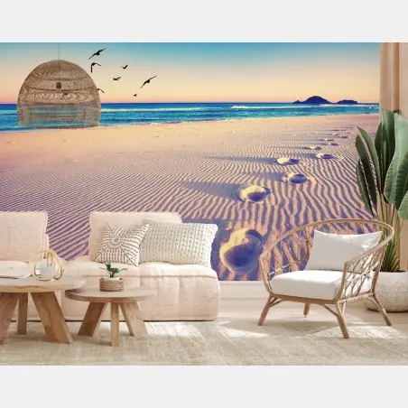 Papier peint empreintes magiques sur le sable – Wallnifity®