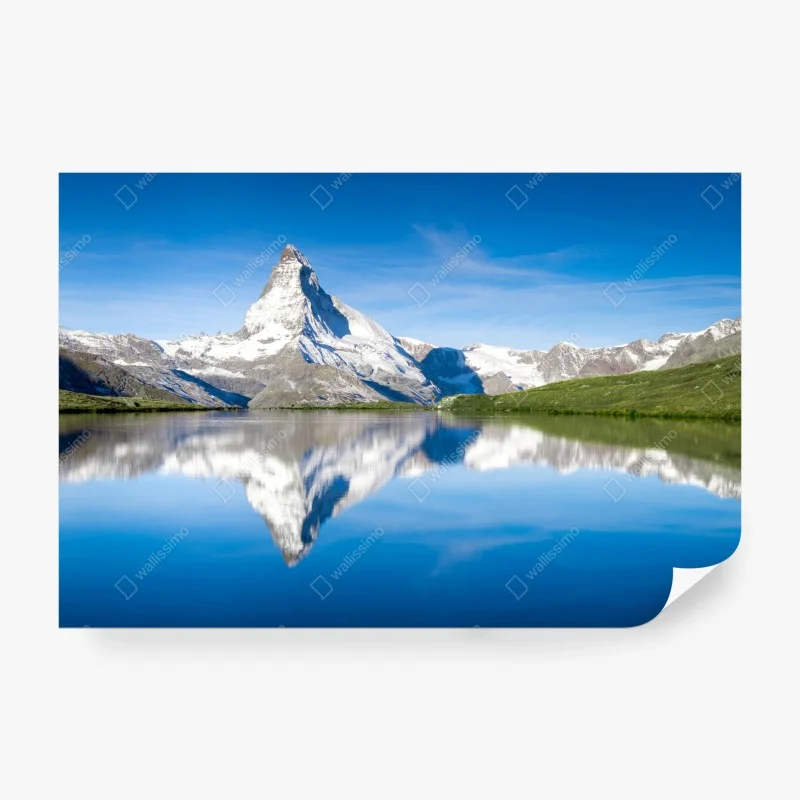 Papier peint reflet du Cervin sur un lac alpin – Wallnifity® Papier peint reflet du Cervin sur un lac alpin – Wallnifity®