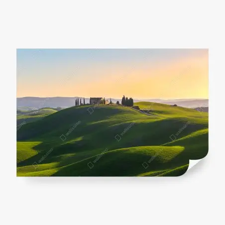 Papier peint douceur des collines de la Toscane au coucher du soleil – Wallnifity®