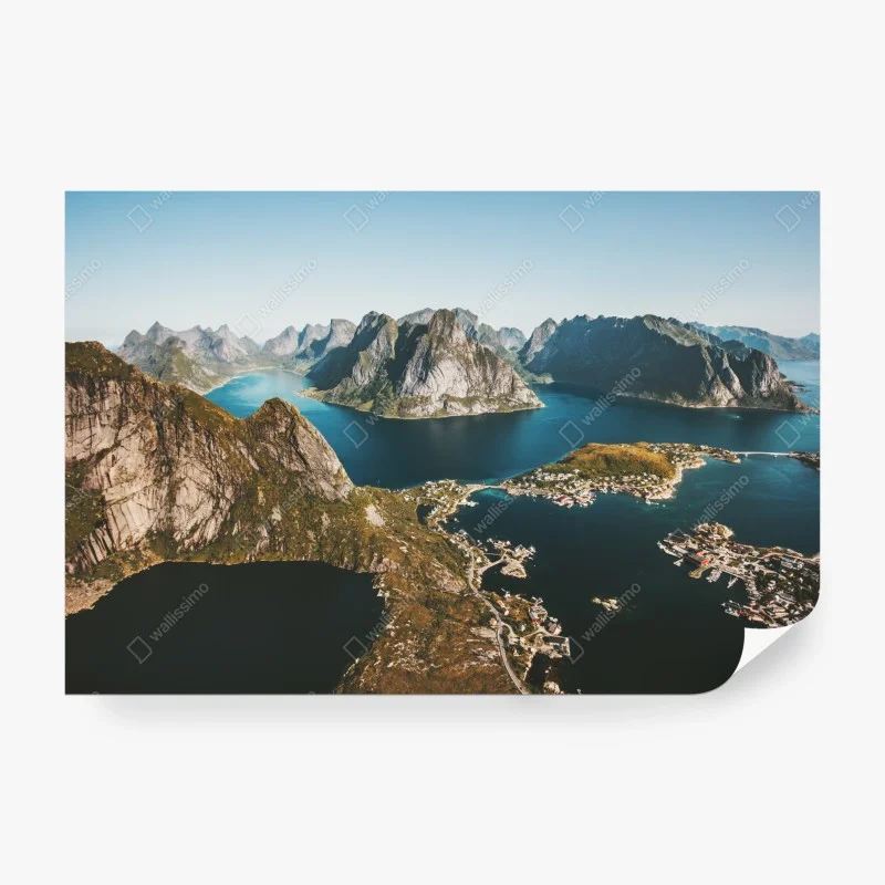 Papier peint panorama fjordique des montagnes et du littoral – Wallnifity® Papier peint panorama fjordique des montagnes et du littoral – Wallnifity®