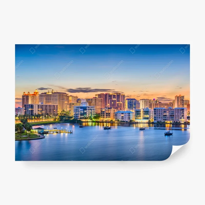Papier peint aube sur la baie de Sarasota – Wallnifity® Papier peint aube sur la baie de Sarasota – Wallnifity®