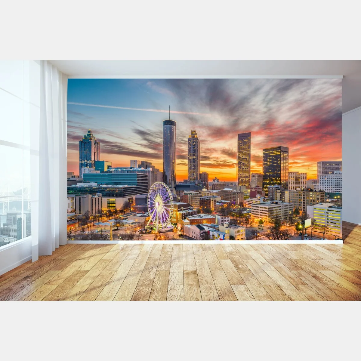 Papier peint crépuscule urbain à Atlanta – Wallnifity® Papier peint crépuscule urbain à Atlanta – Wallnifity®