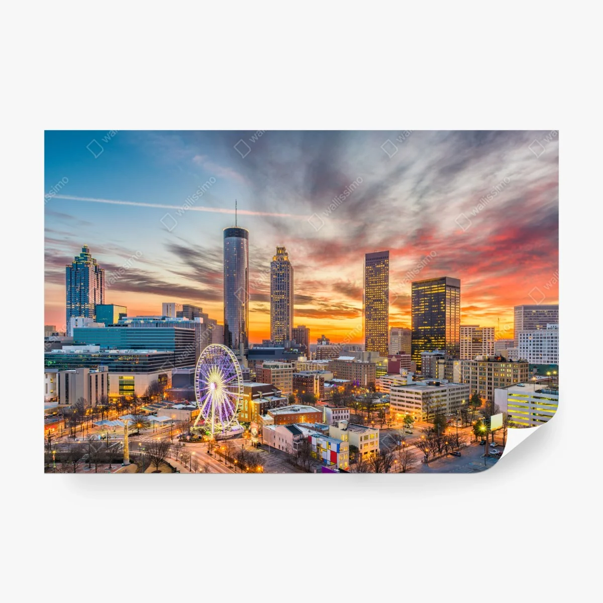 Papier peint crépuscule urbain à Atlanta – Wallnifity® Papier peint crépuscule urbain à Atlanta – Wallnifity®