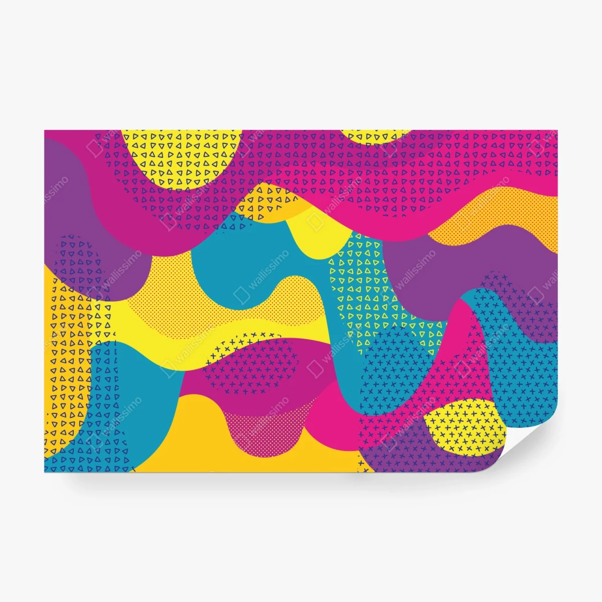 Papier peint composition abstraite colorée aux formes ondulées – Wallnifity®