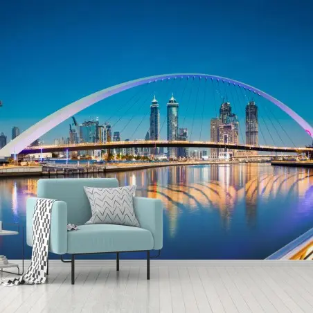 Papier peint crépuscule sur le pont de tolérance à Dubaï – Wallnifity®