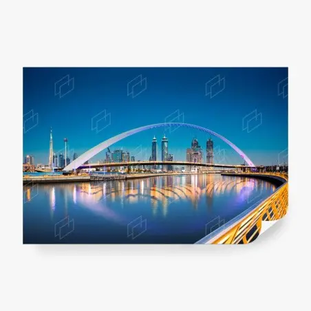 Papier peint crépuscule sur le pont de tolérance à Dubaï – Wallnifity®
