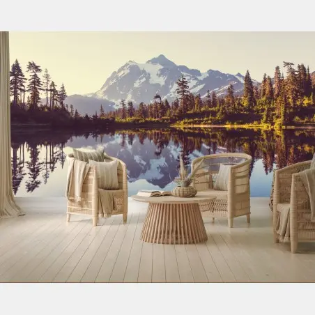 Papier peint reflet serein du Mont Shuksan – Wallnifity®
