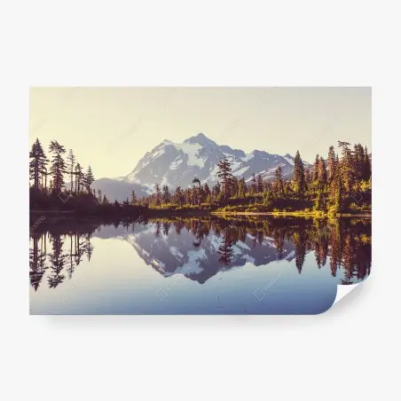 Papier peint reflet serein du Mont Shuksan – Wallnifity®