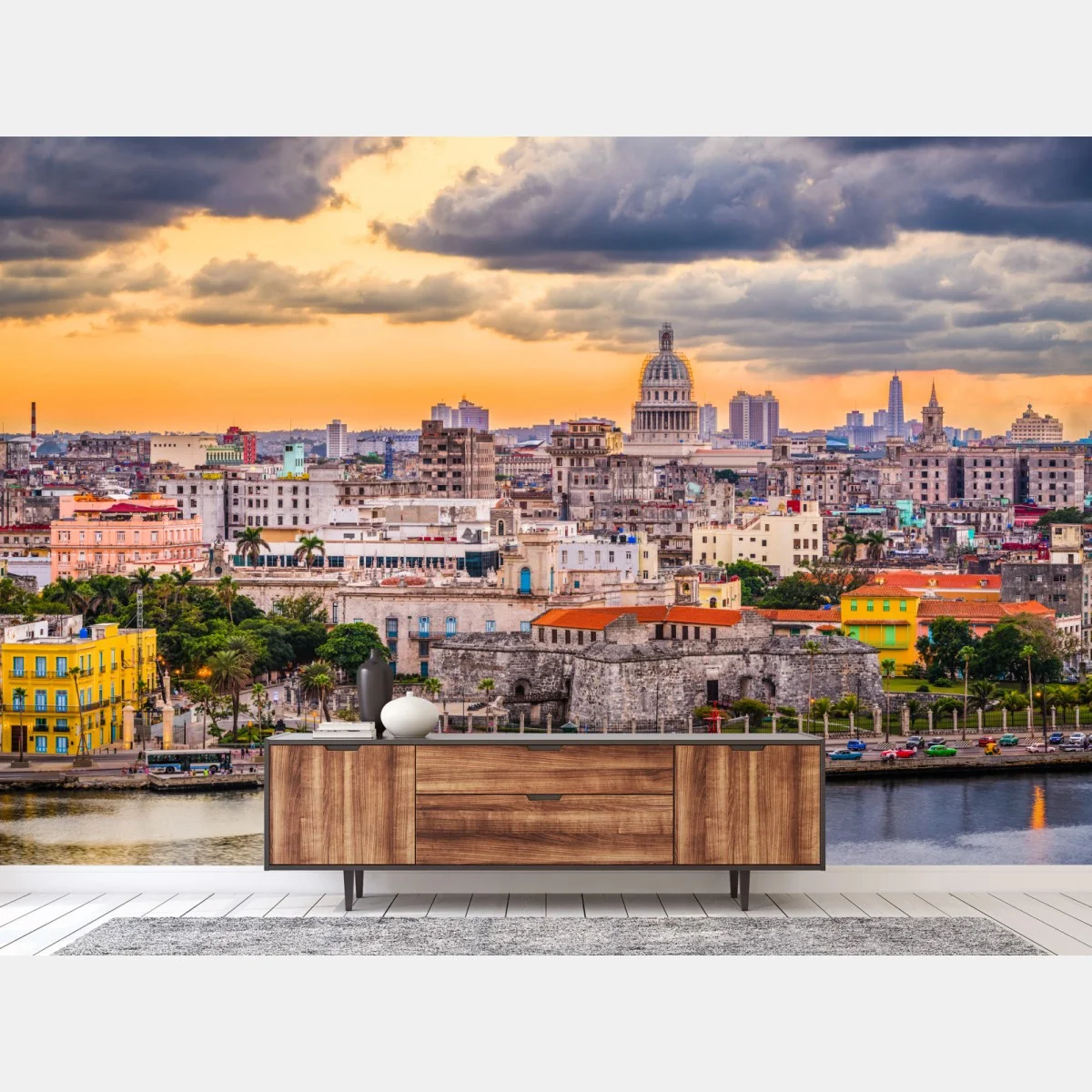 Papier peint panorama urbain de La Havane au coucher du soleil – Wallnifity® Papier peint panorama urbain de La Havane au coucher du soleil – Wallnifity®
