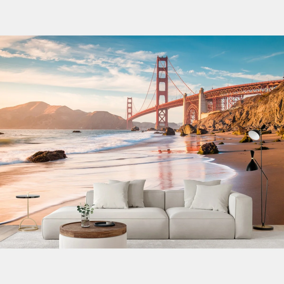 Papier peint coucher de soleil au pied du Golden Gate – Wallnifity® Papier peint coucher de soleil au pied du Golden Gate – Wallnifity®