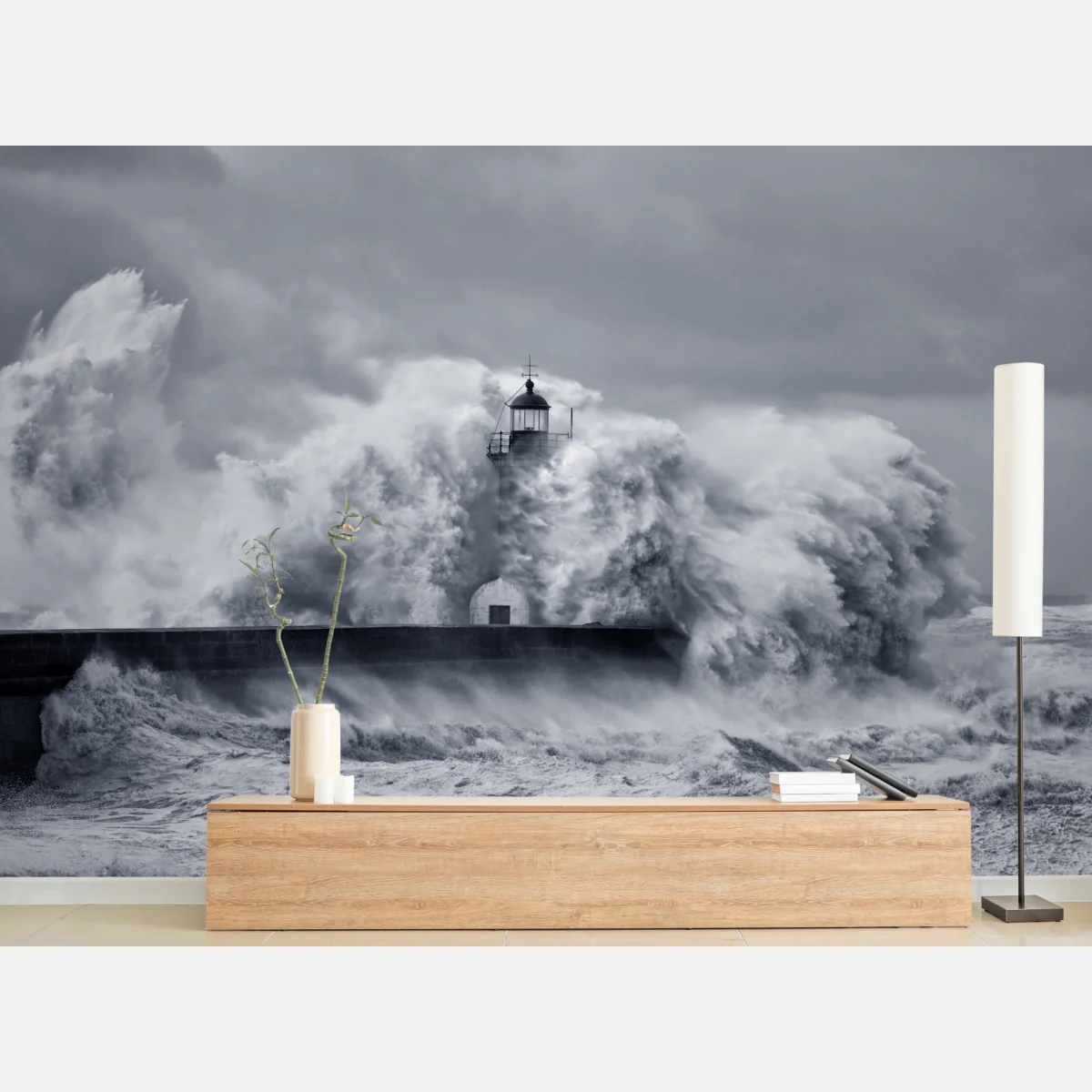Papier peint phare du Douro englouti par les vagues – Wallnifity® Papier peint phare du Douro englouti par les vagues – Wallnifity®
