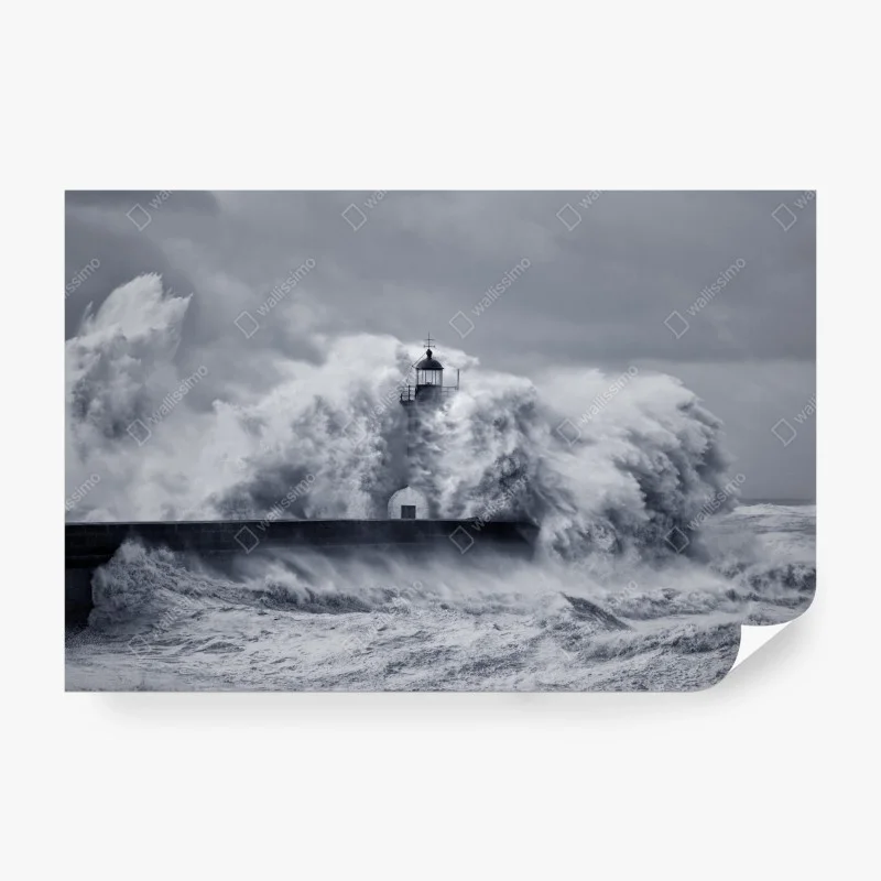 Papier peint phare du Douro englouti par les vagues – Wallnifity® Papier peint phare du Douro englouti par les vagues – Wallnifity®