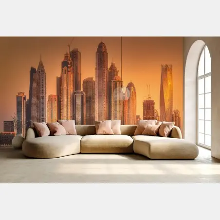 Papier peint horizon doré de Dubaï – Wallnifity®