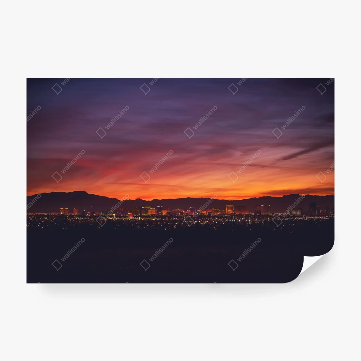 Papier peint coucher de soleil sur Las Vegas au crépuscule – Wallnifity®