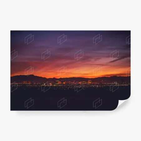 Papier peint coucher de soleil sur Las Vegas au crépuscule – Wallnifity®