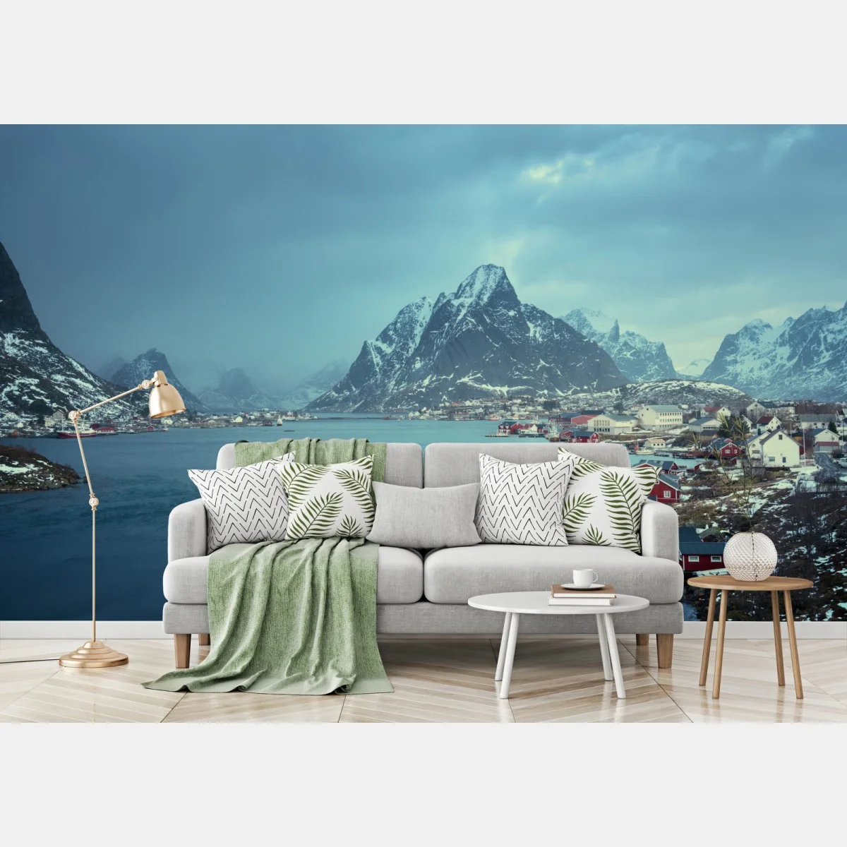 Papier peint crépuscule hivernal à Reine, îles Lofoten, Norvège – Wallnifity® Papier peint crépuscule hivernal à Reine, îles Lofoten, Norvège – Wallnifity®